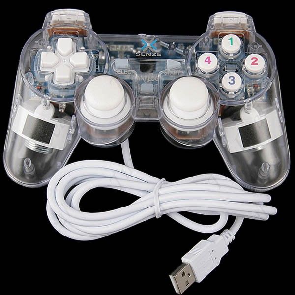 Dual-choque Controlador Usb 2.0 Joypad Gamepad Para Pc